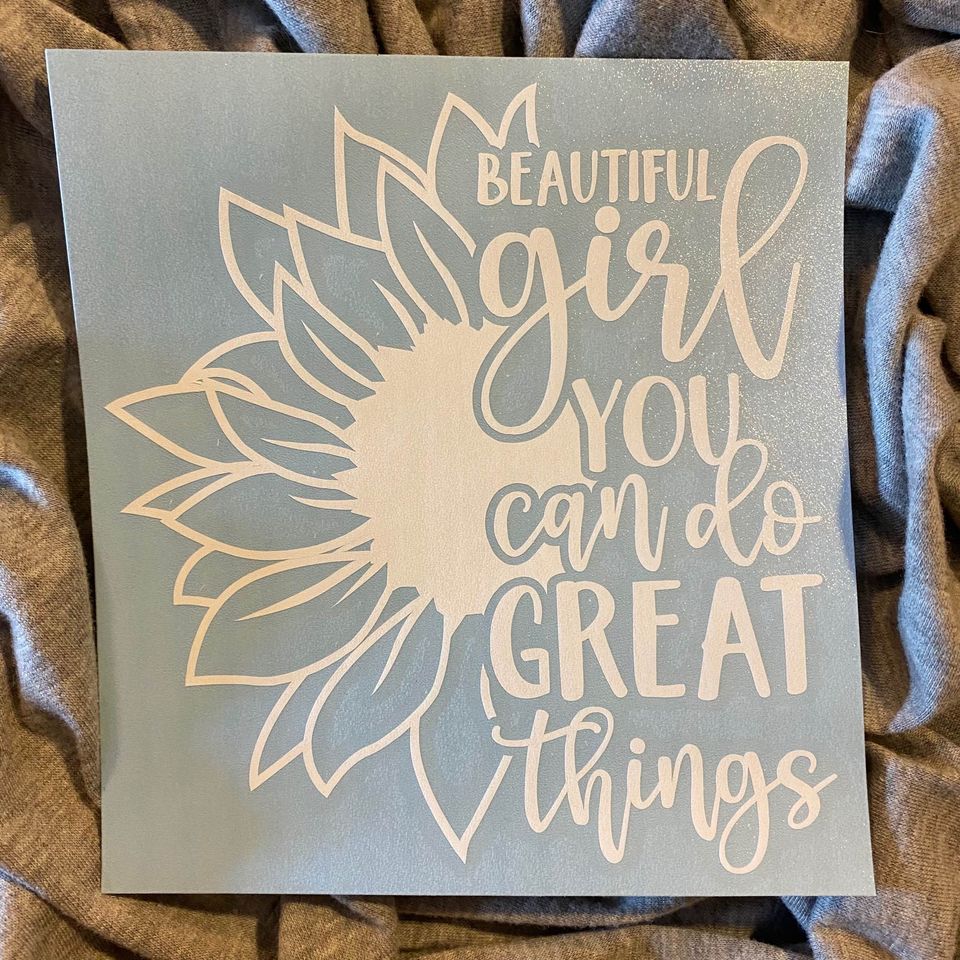 Beautiful Girl Sunflower Decal
