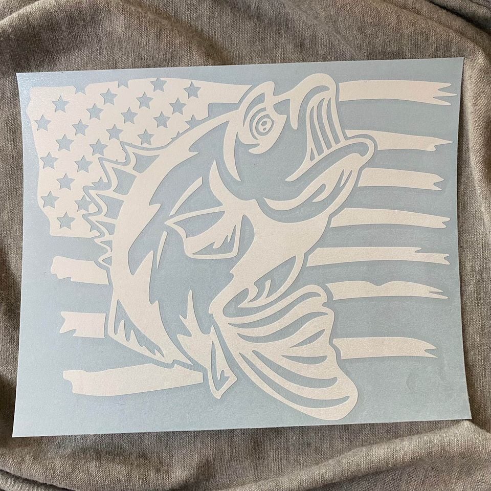 Flag & Fish Decal