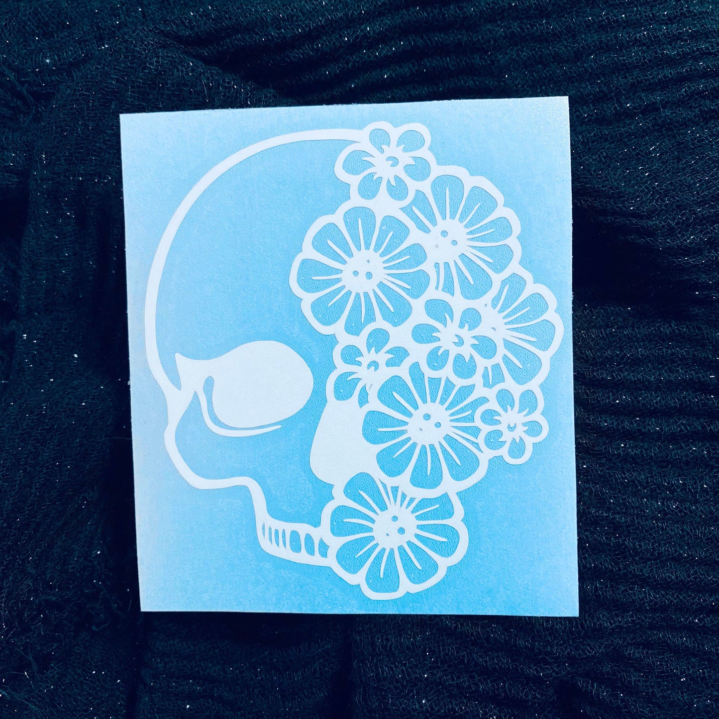 Skull Flowers Decal