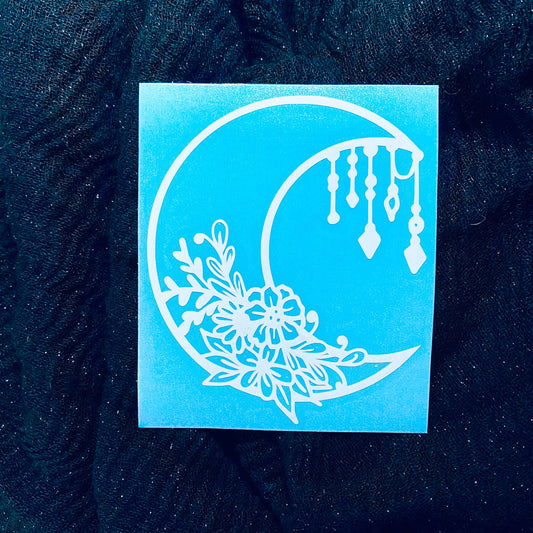 Boho Moon Flower Decal