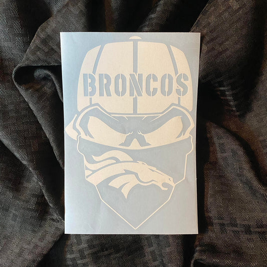 Denver Broncos Skull Decal