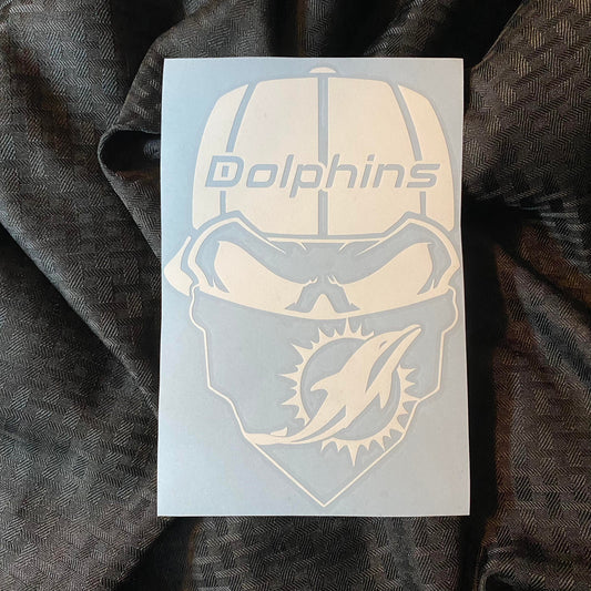 Miami Dolphins Skull Decal