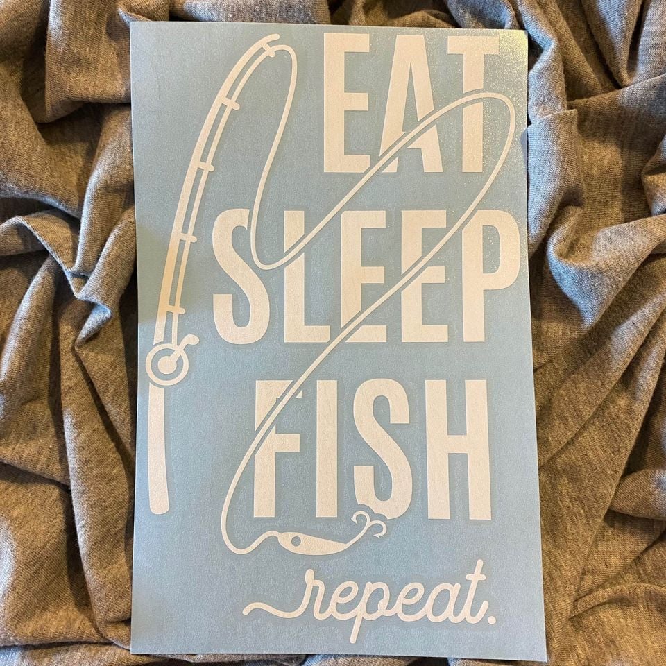 Eat Sleep Fish Repeat Decal