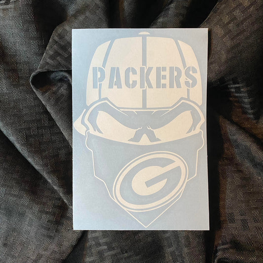 Green Bay Packers Skull Decal