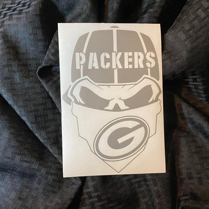 Green Bay Packers Skull Decal