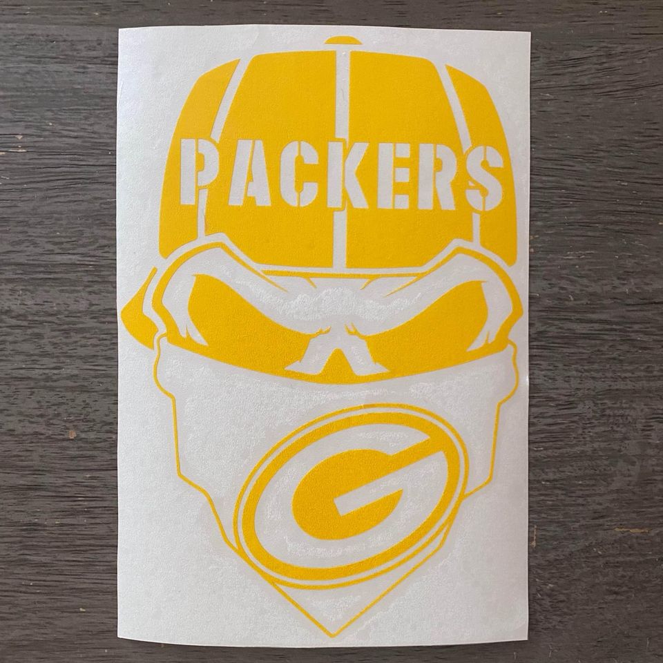Green Bay Packers Skull Decal