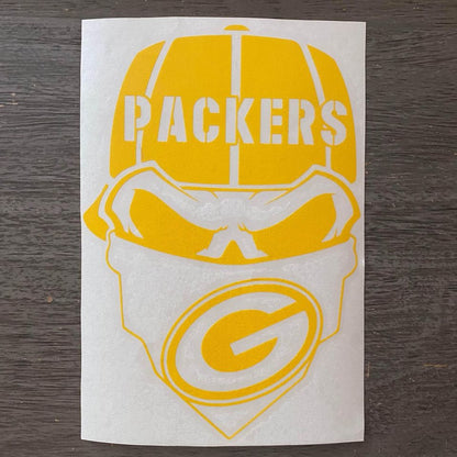 Green Bay Packers Skull Decal