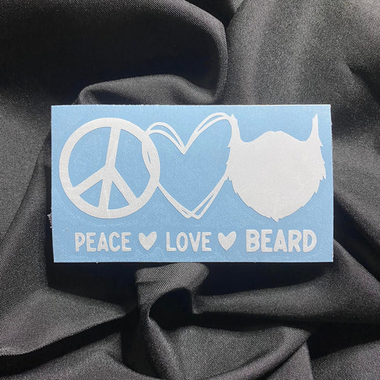 Peace Love Beard Decal