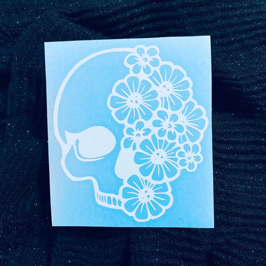 Skull Flowers Decal